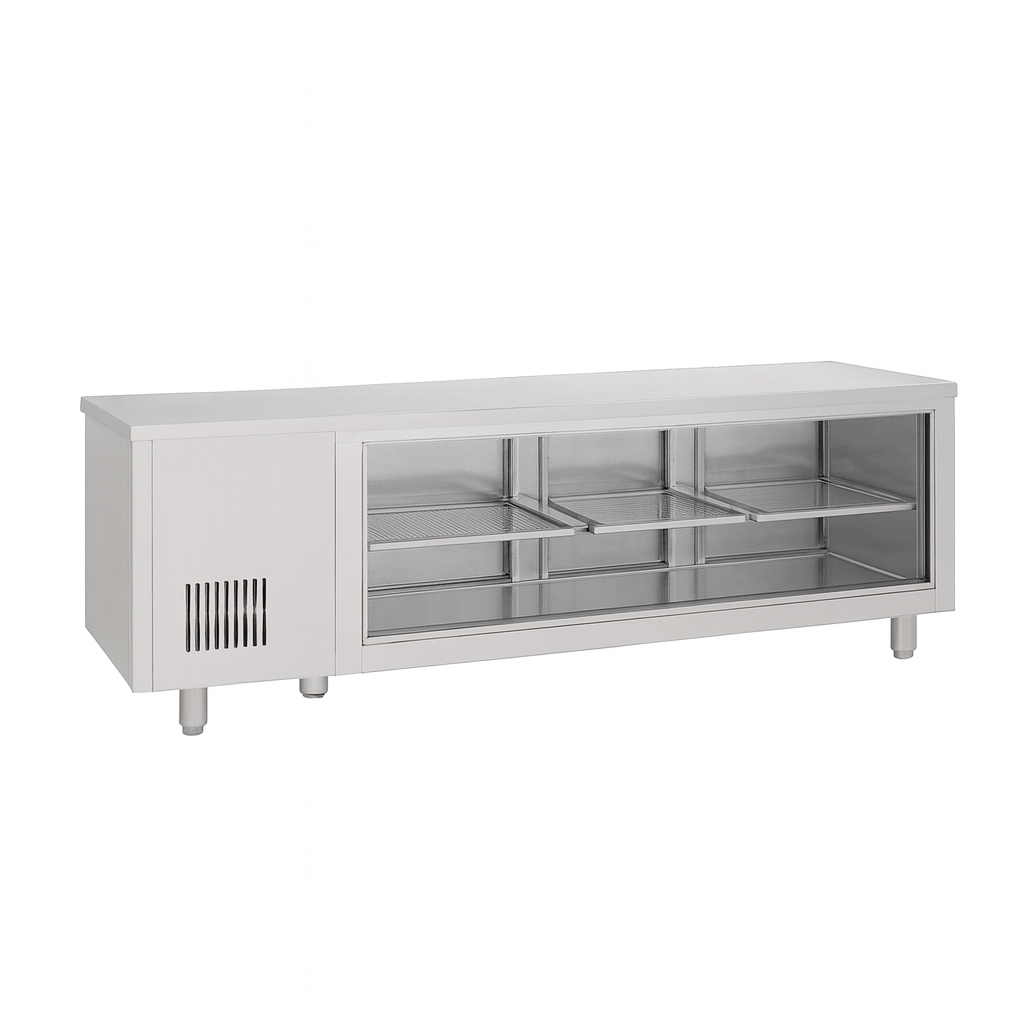 Frenox 233x70x85 cm. 632 lt.Cam Kapılı Tezgah Tipi Buzdolabı CGN4-BG-DZ-R290