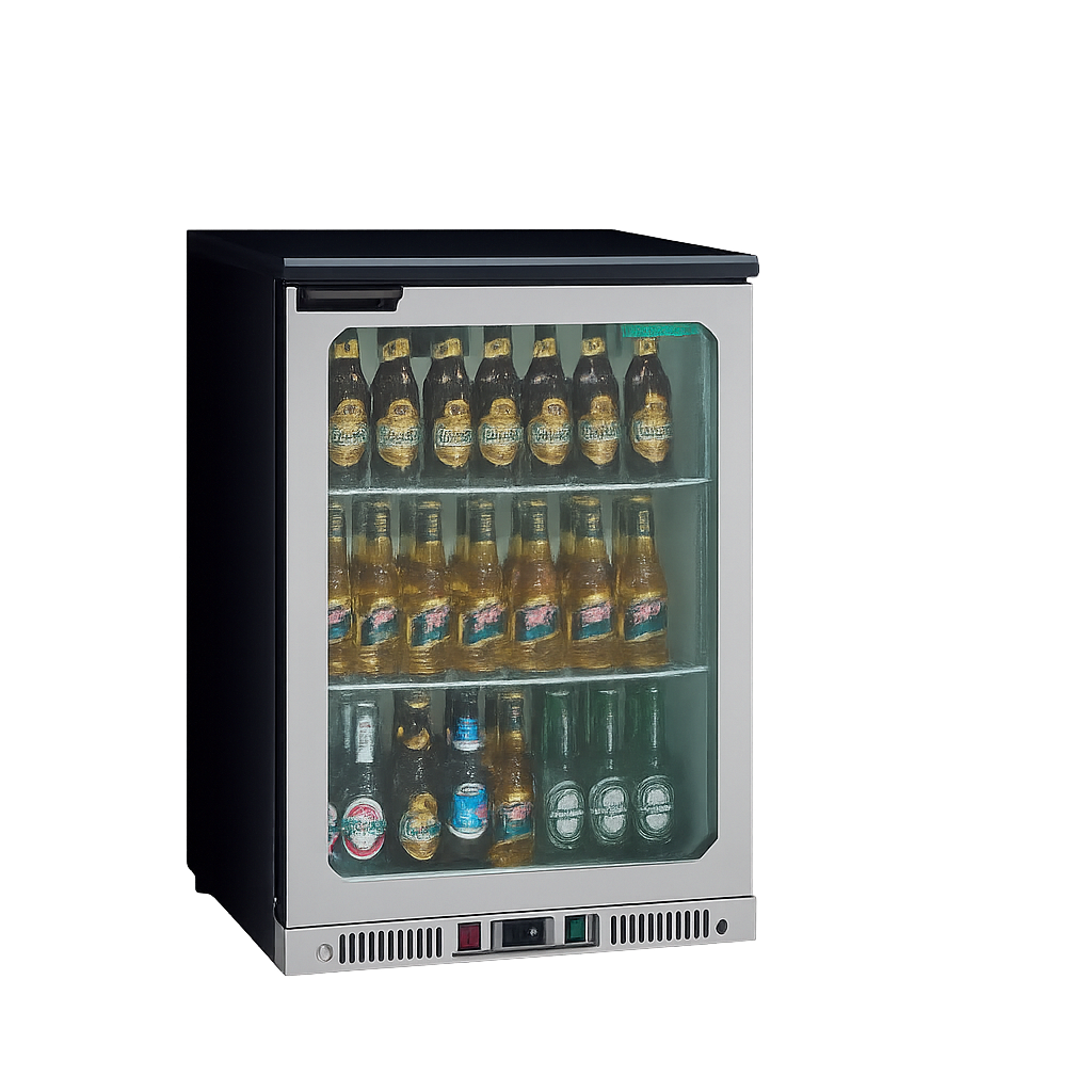 Frenox  59,5x50x91 cm. 110 lt.  Kapı ve Ön Kanopi Paslanmaz Bar Buzdolabı BB150SS-R290