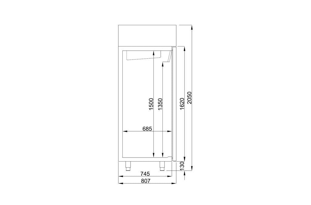 Frenox Çift Kapılı, Dik Tip, Eko, 1400 lt Derin Dondurucu, 430 Çelik, BL14-M-R290