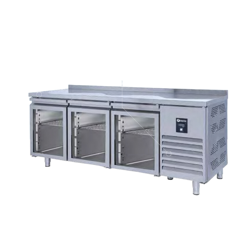 İceinox CTS 440-UG Tezgah Tip Snack Buzdolabı 3 Cam Kapılı