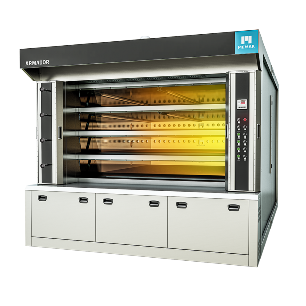 MEMAK 4 Katlı Siklotermik Isıtmalı Taş Tabanlı Katlı Fırın, 10 m² Pişirme Alanı, ARMADOR 100