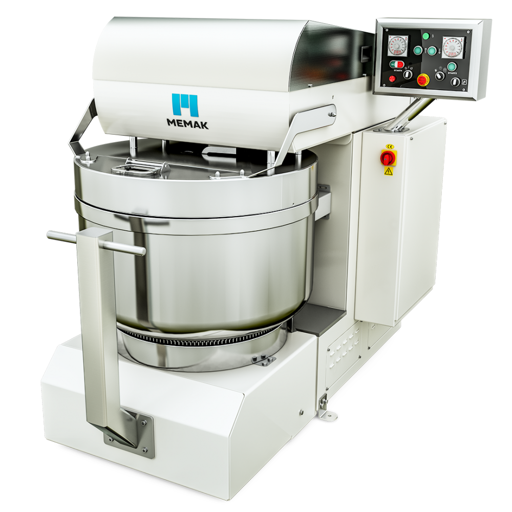 MEMAK Taşınabilir Kazanlı Otomatik Spiral Mikser, 250 kg Hamur Kapasiteli, OTTO MOBIL 250