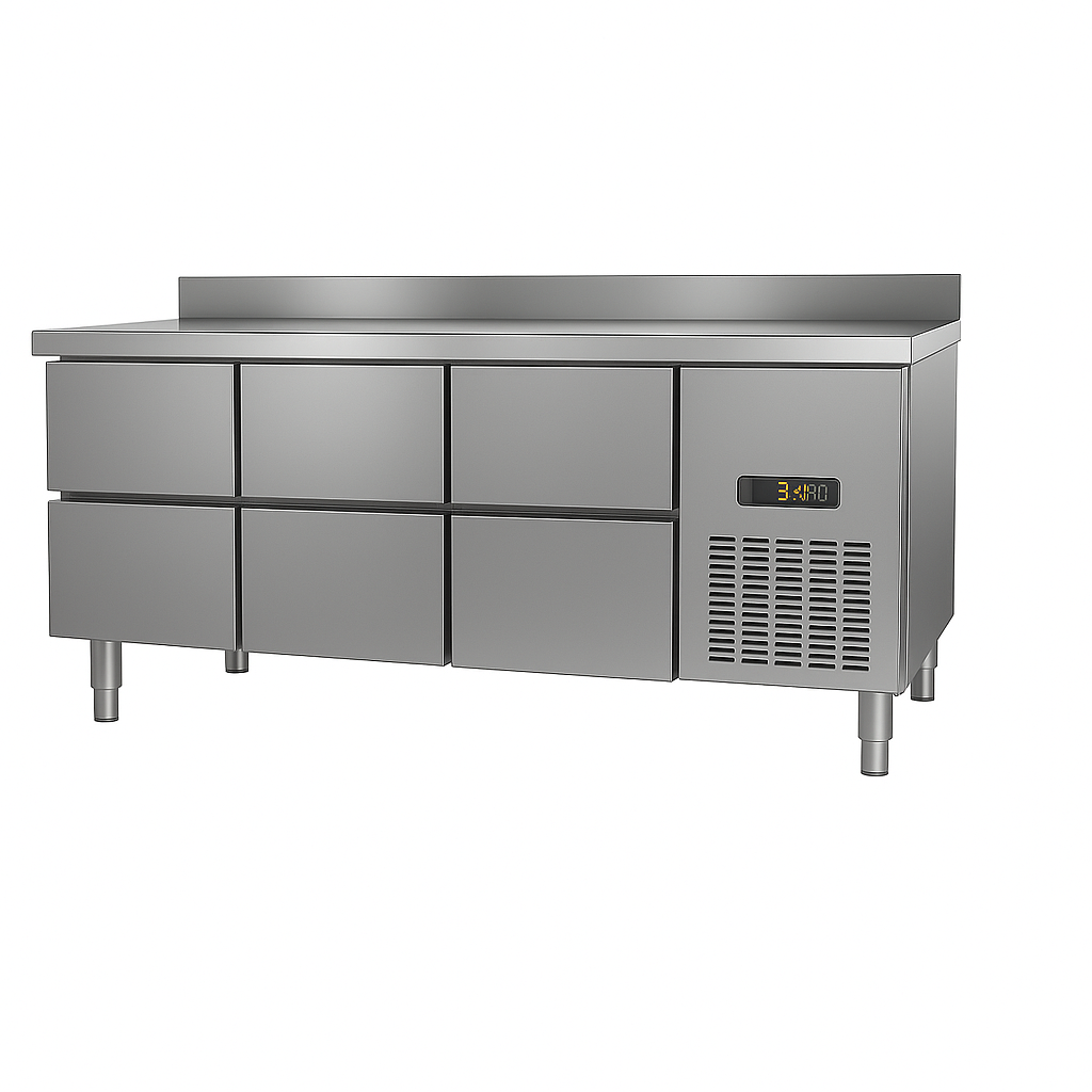 Ndustrio TPS-63-6D Tezgah Tip Snack Buzdolabı, 6 Çekmeceli