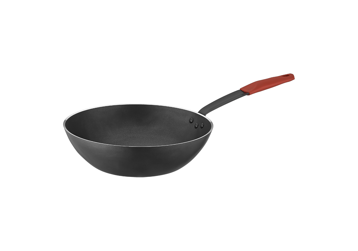 Net Çelik Alüminyum Wok Tava Safran Serisi 30 cm