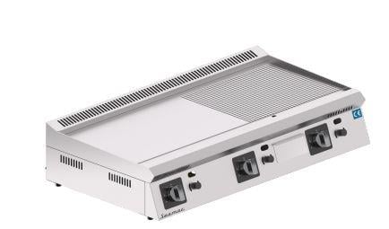 Seamac Özel Seri Doğalgazlı/Tüplü Playt Izgara 120 cm, Tam Oluklu Yüzey
