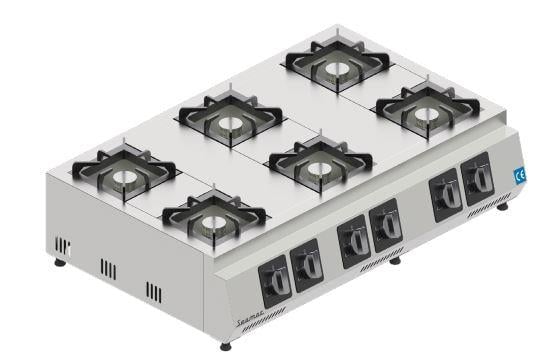 Seamac Set Üstü Mini 6'lı Ocak Doğalgazlı/Tüplü