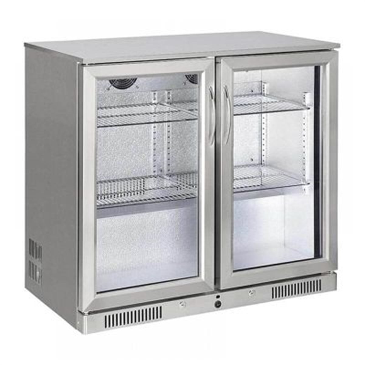 Şenox SBC-250 Bar Tipi Şişe Soğutucu Dolap, 2 Kapılı, 238 Litre, Krom