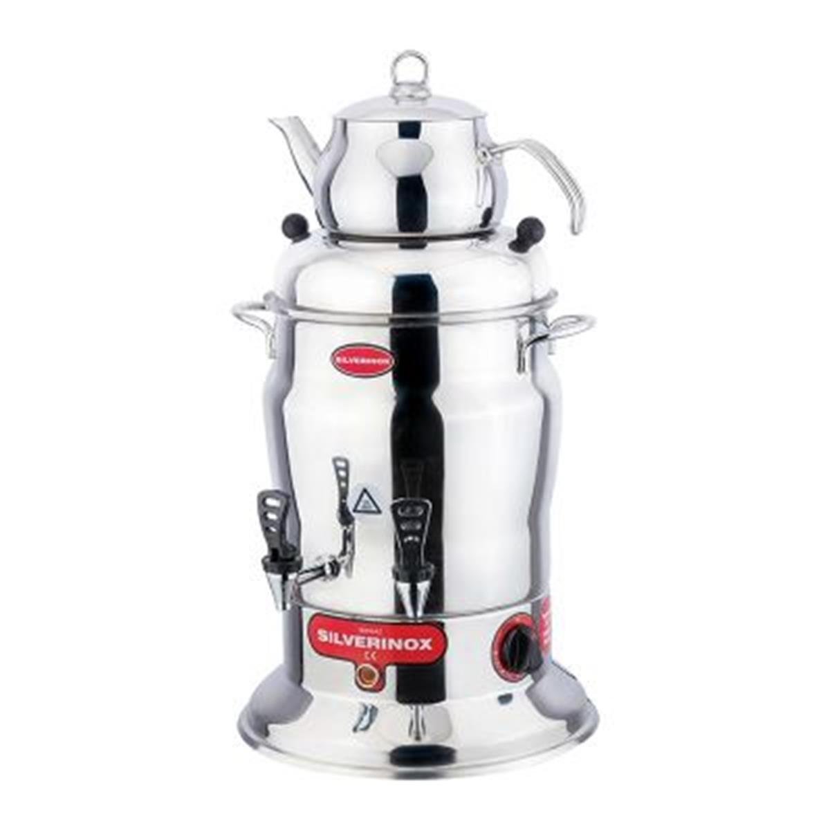 Silverinox 16 Litre, Çay Semaveri, 2 Demlikli