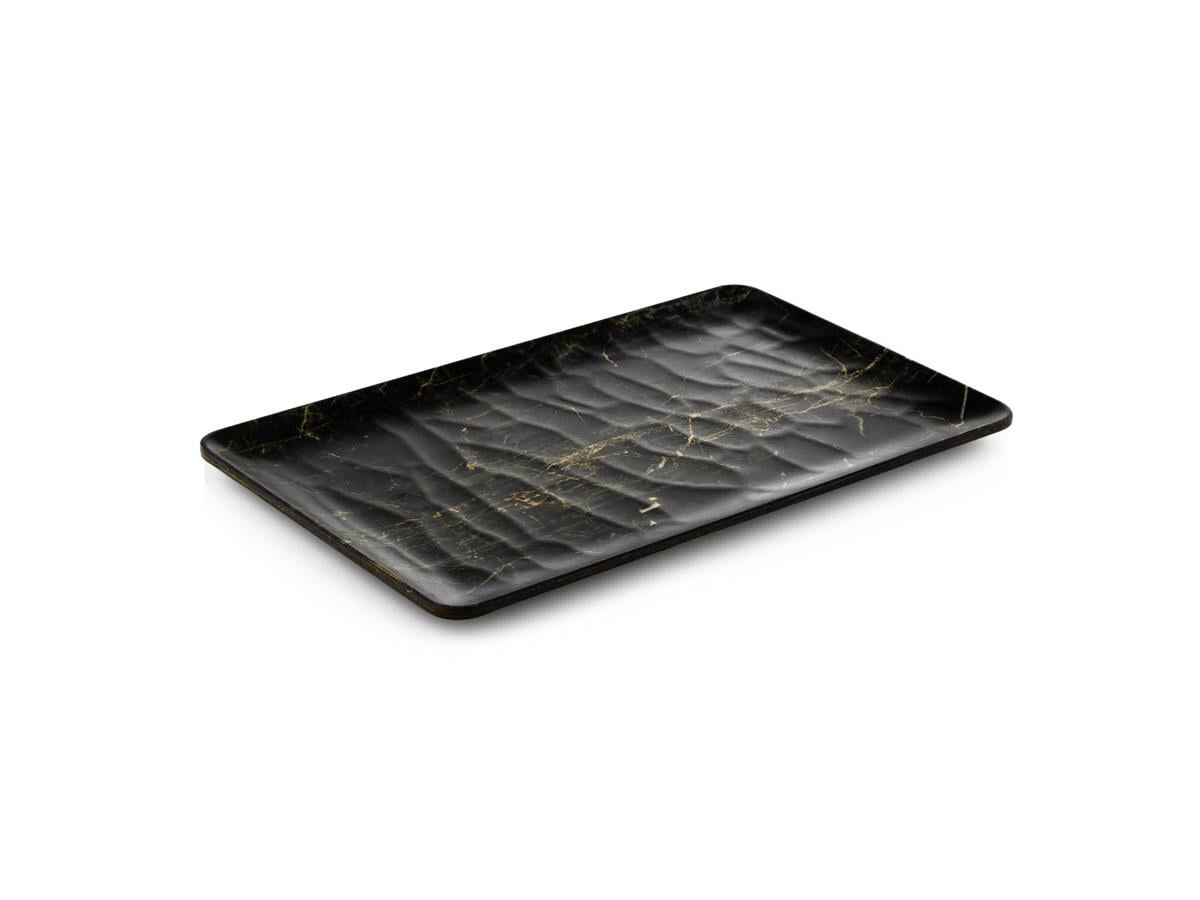 Tria Hibrit Ahşap Rölyefli Dikdörtgen Tabak 265*325 mm