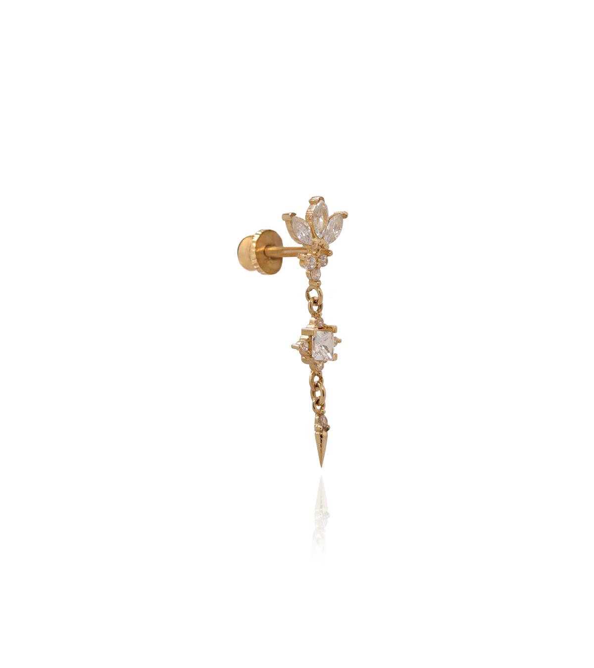 Lotuslu Tasarım Piercing (Tragus)