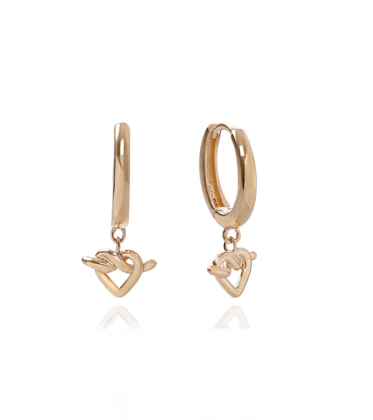 Kalp Düğüm Sallantılı Küpe