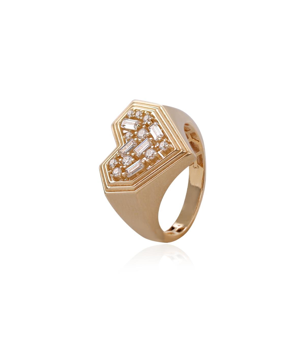 Baget Taşlı Kalp Yüzük