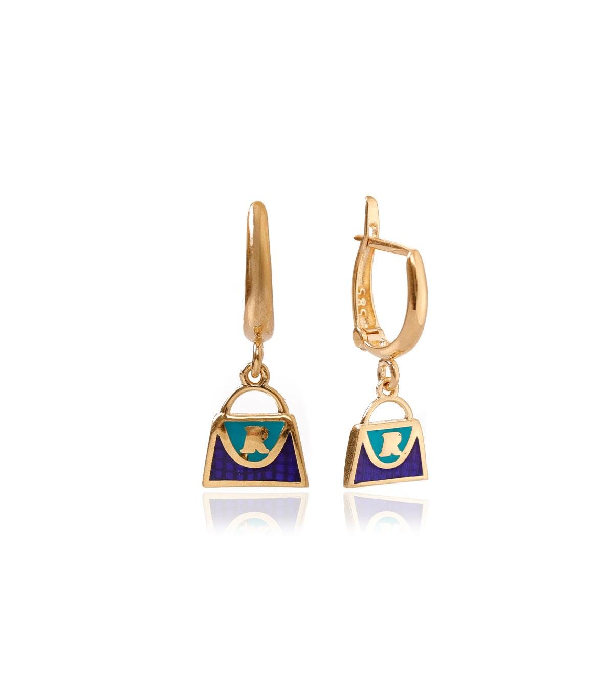 Mineli Çanta Sallantılı Küpe