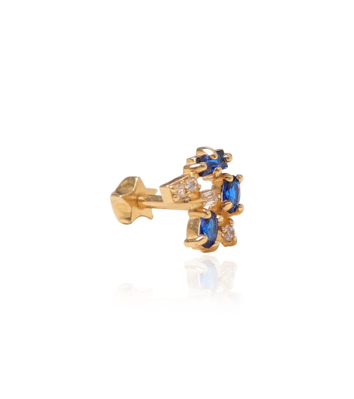 Lacivert Bagetli Piercing (Tragus)