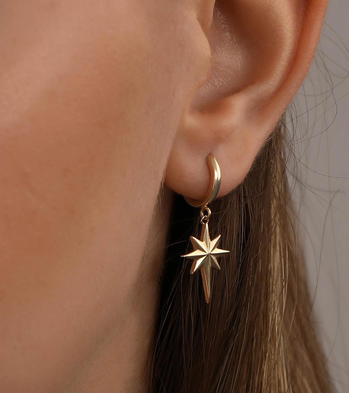 Kutup Yıldızı Sallantılı Küpe