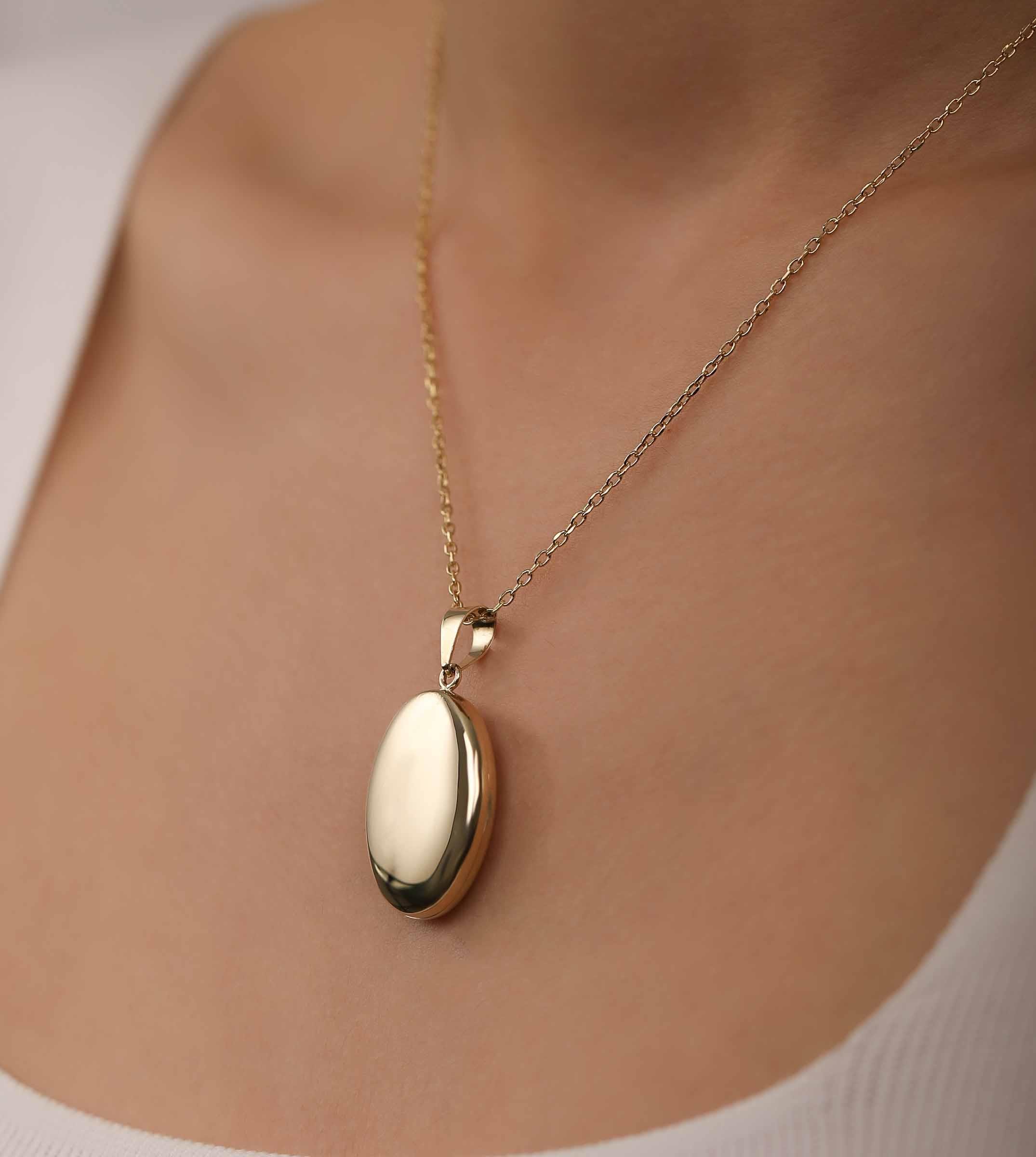 Oval Kapaklı Kolye Ucu-M