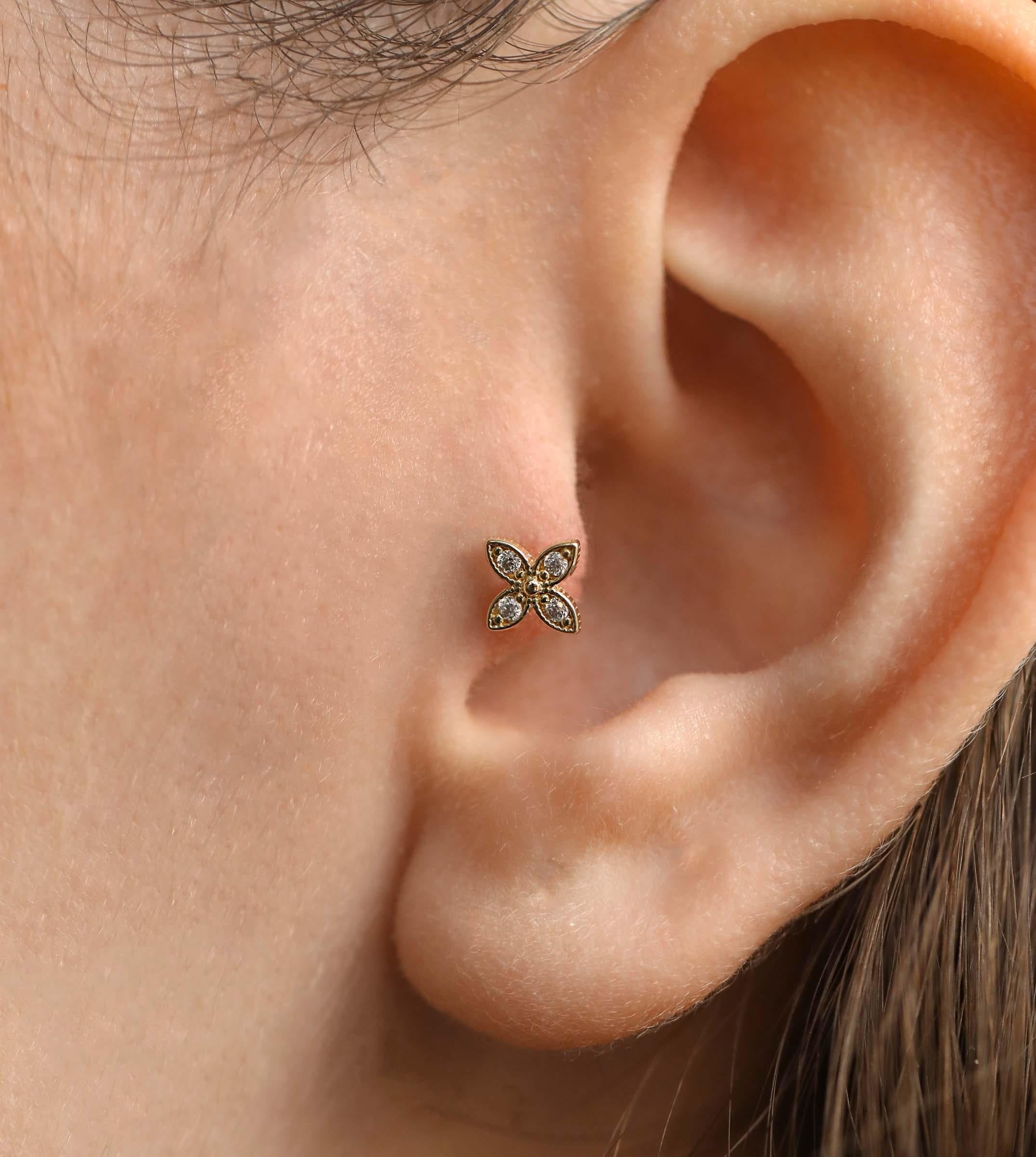 Taşlı Kardelen Piercing