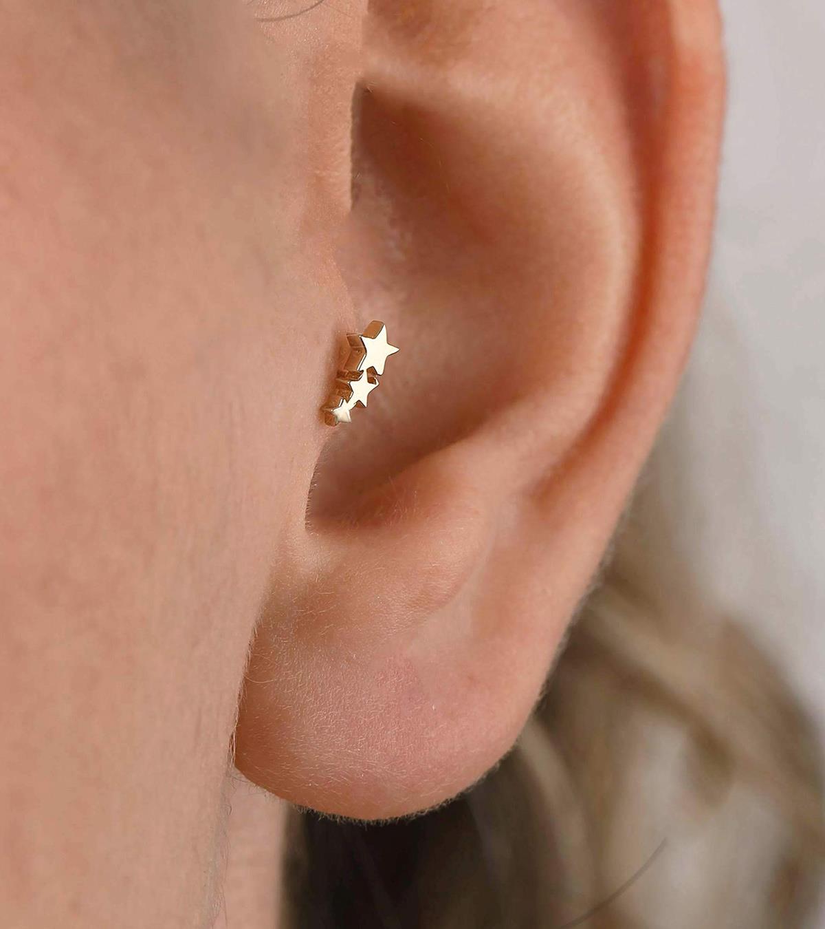 Üç Yıldız Piercing (Tragus)