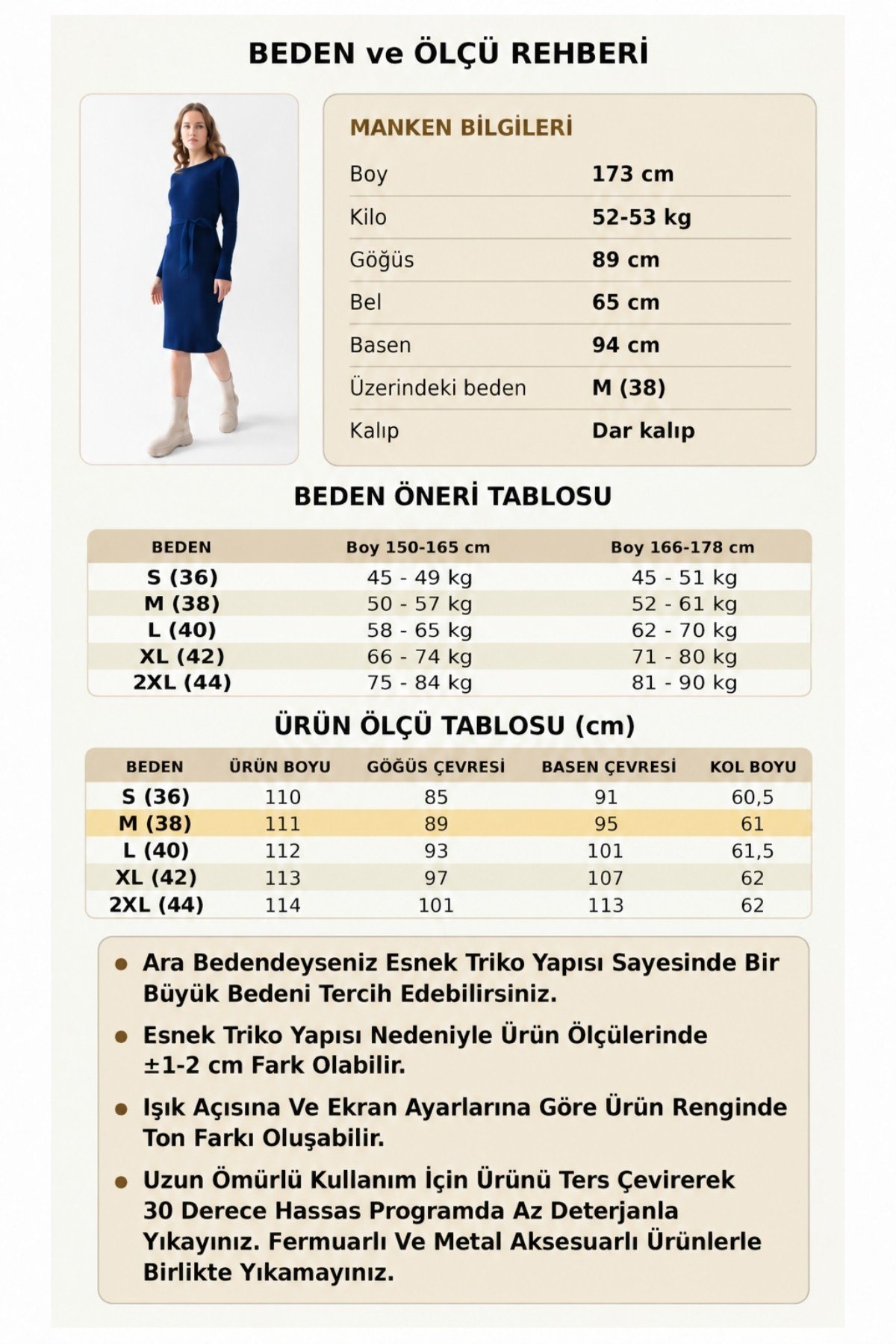 Bisiklet Yaka Fitilli Triko Elbise 4080 Lacivert