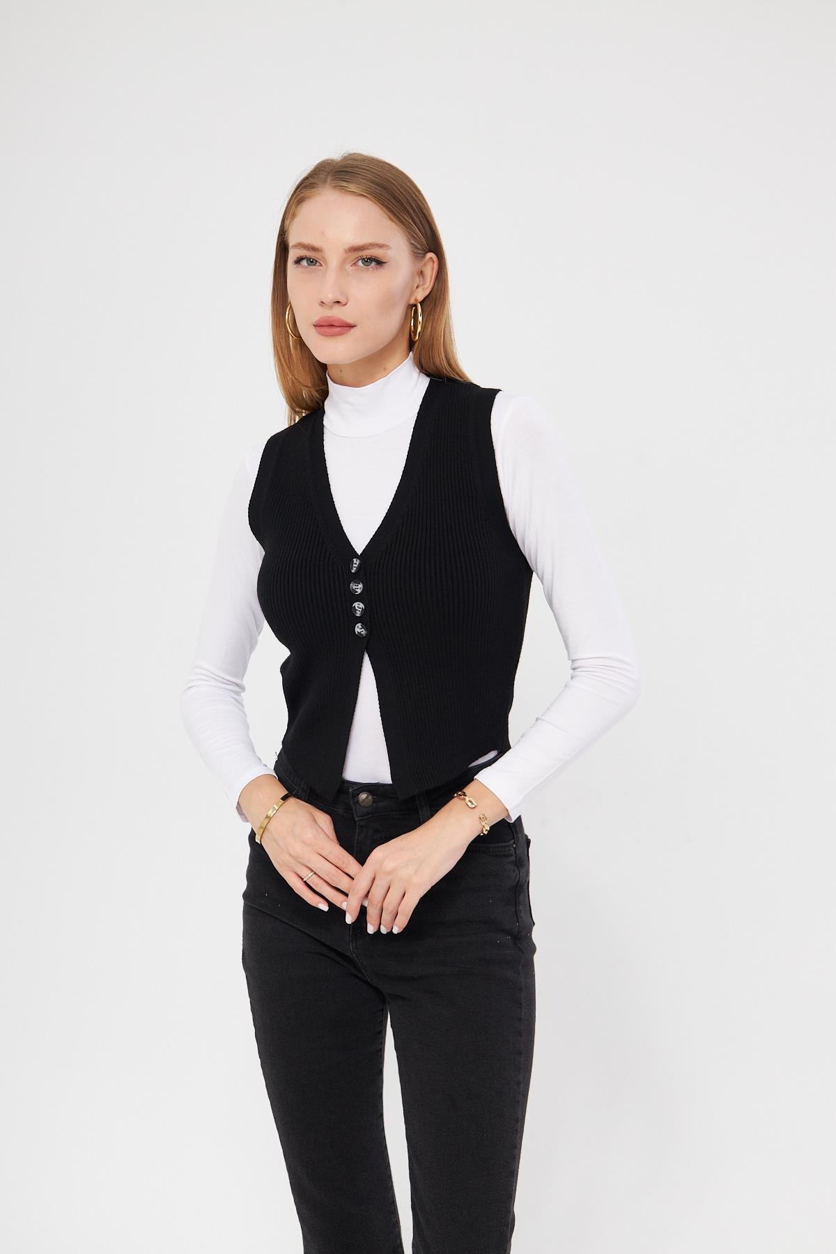 Fitilli Yelek Kadın Bluz Y3107
