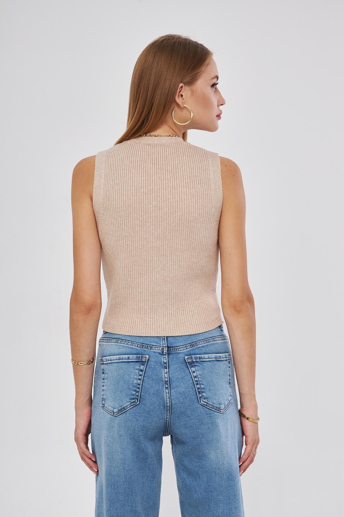 Fitilli Yelek Kadın Bluz Y3107