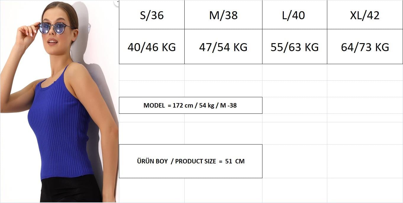 Halter Yaka Triko Atlet Bluz 4615