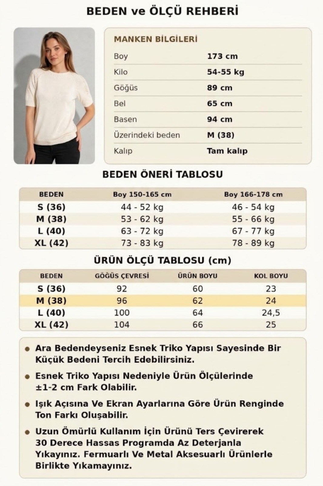 Kadın Bisiklet Yaka Kısa Kollu Ajur Detaylı Triko Bluz 1550 Ekru