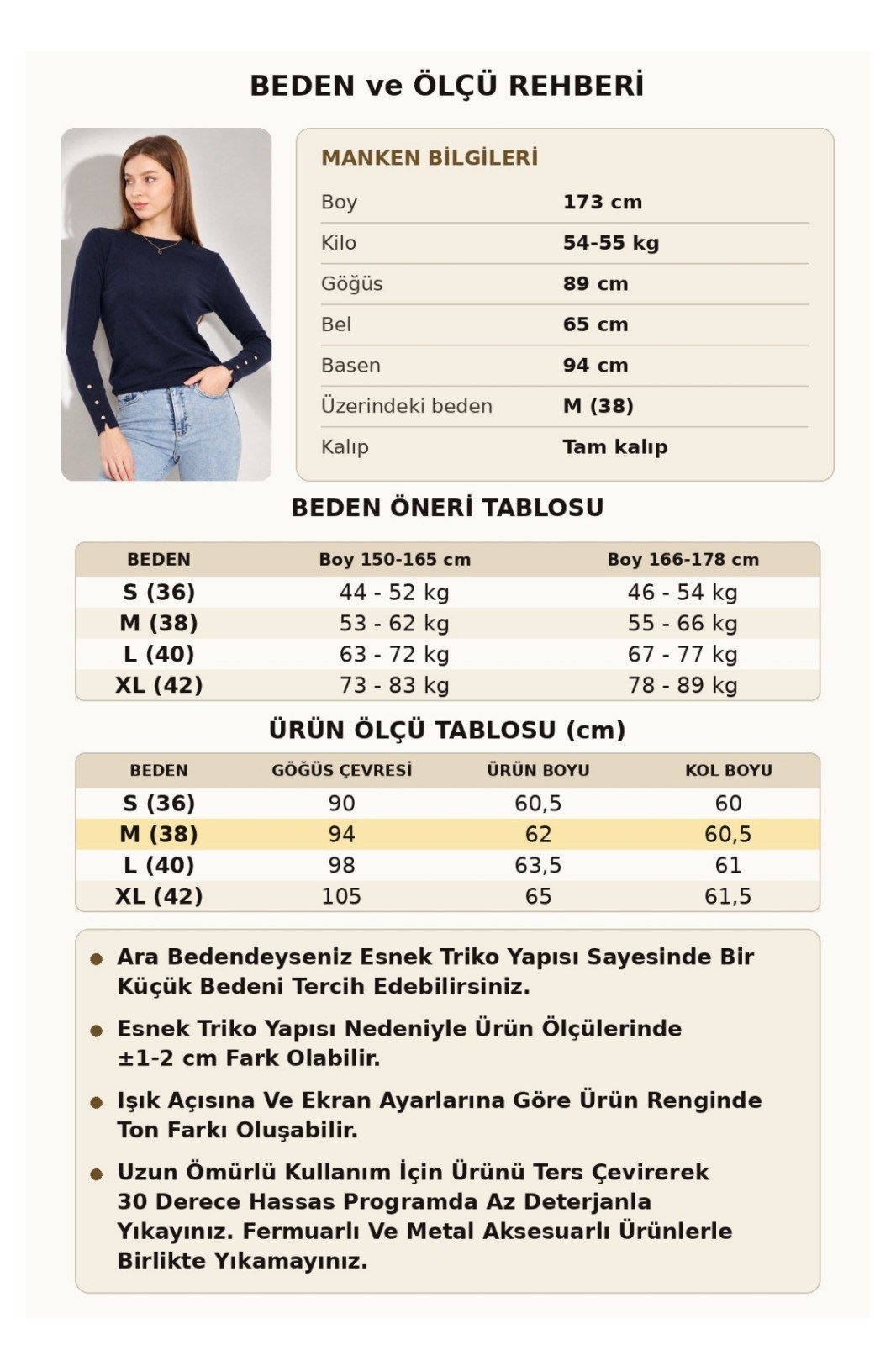 Kadın Bisiklet Yaka Kolu Çıtçıtlı Triko Kazak 1060 Lacivert