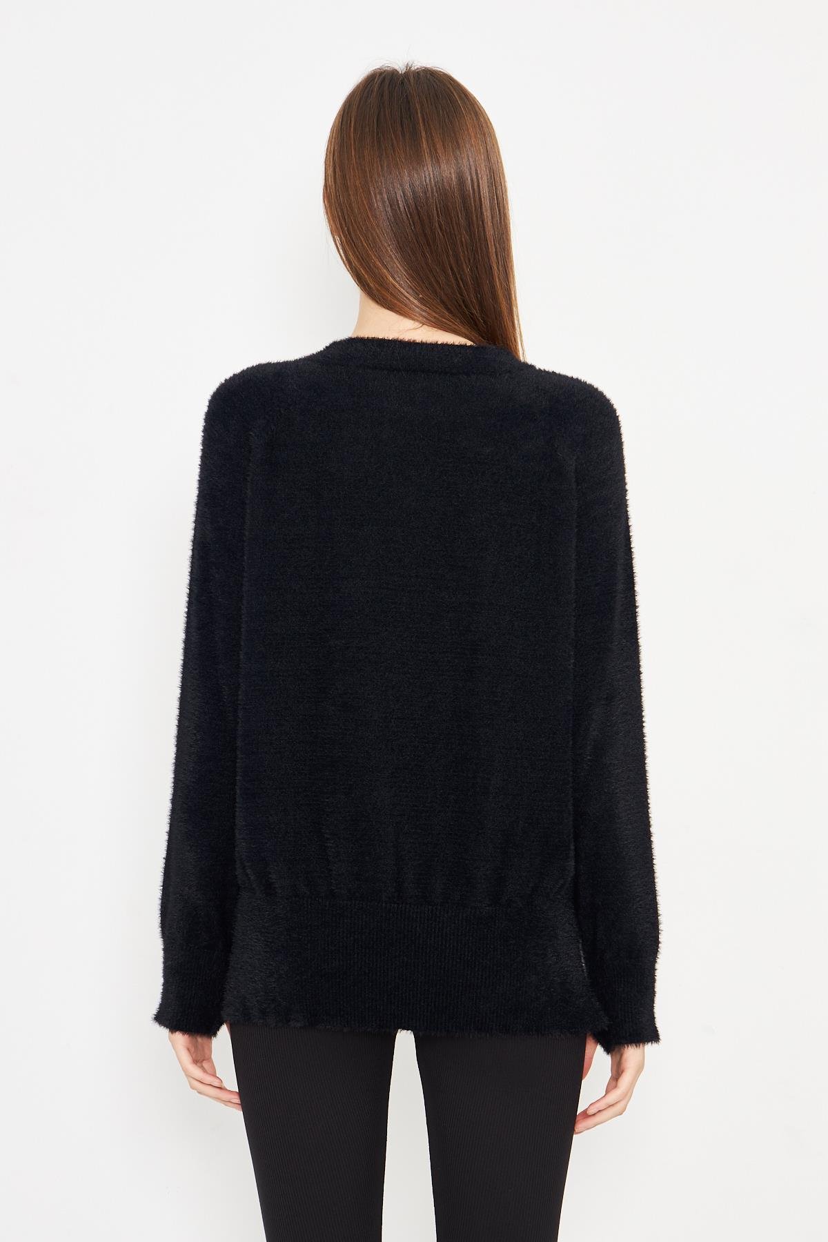 Kadın Bisiklet Yaka Yumoş Oversize Triko Kazak 241205
