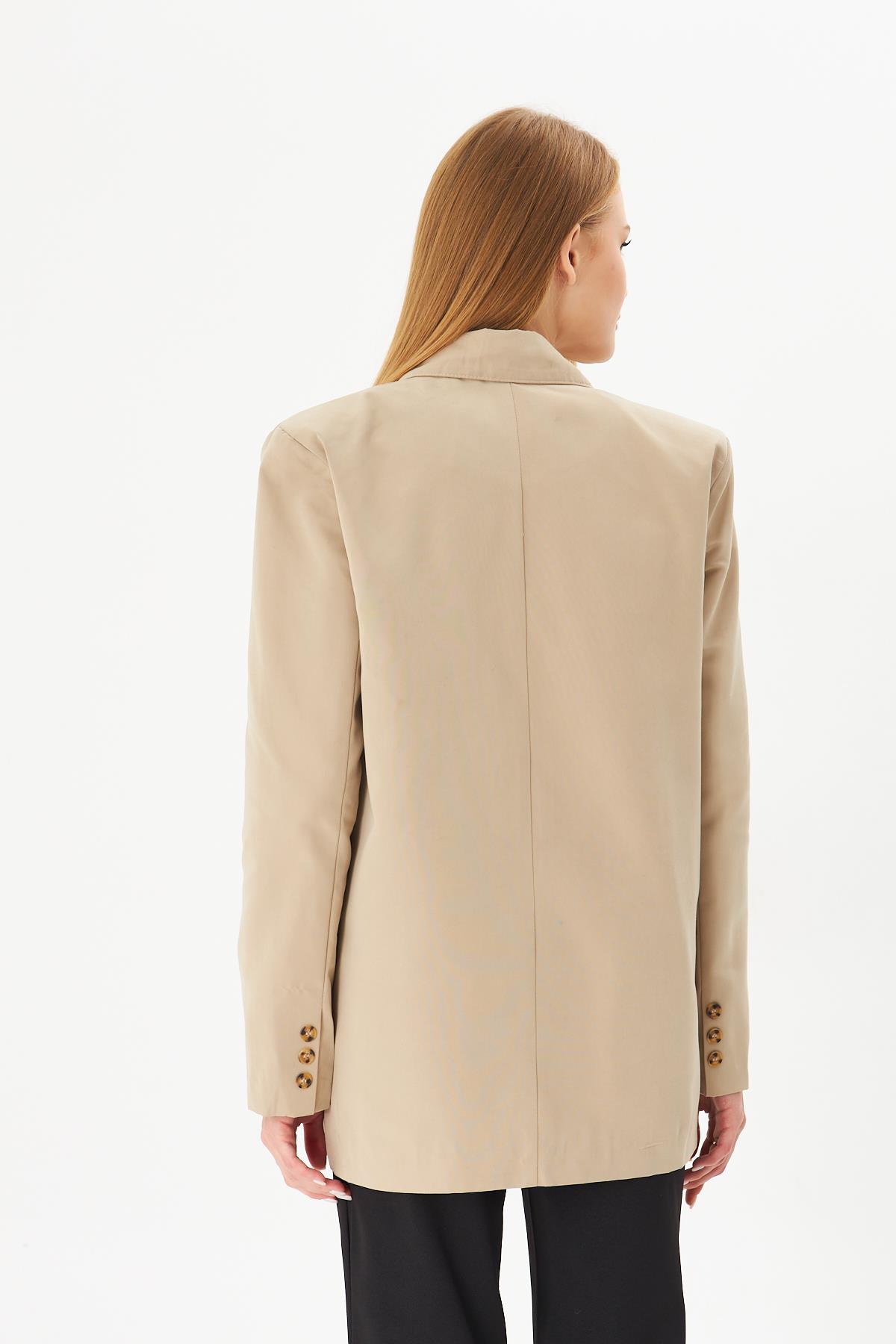Kadın Düğmeli Oversize Blazer Ceket  2025-T0103