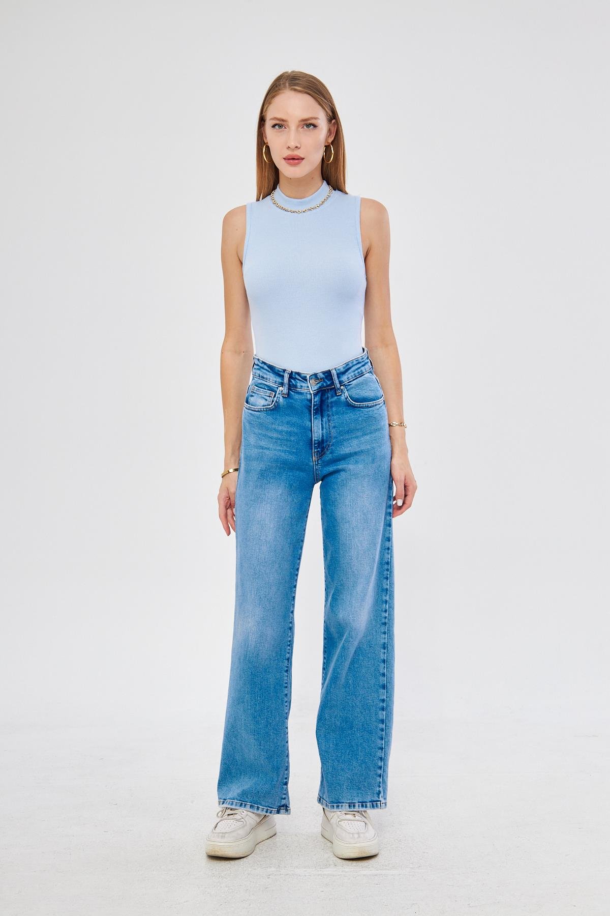 Kadın Sıfır Kol Fitilli Badi Coton Body 6027