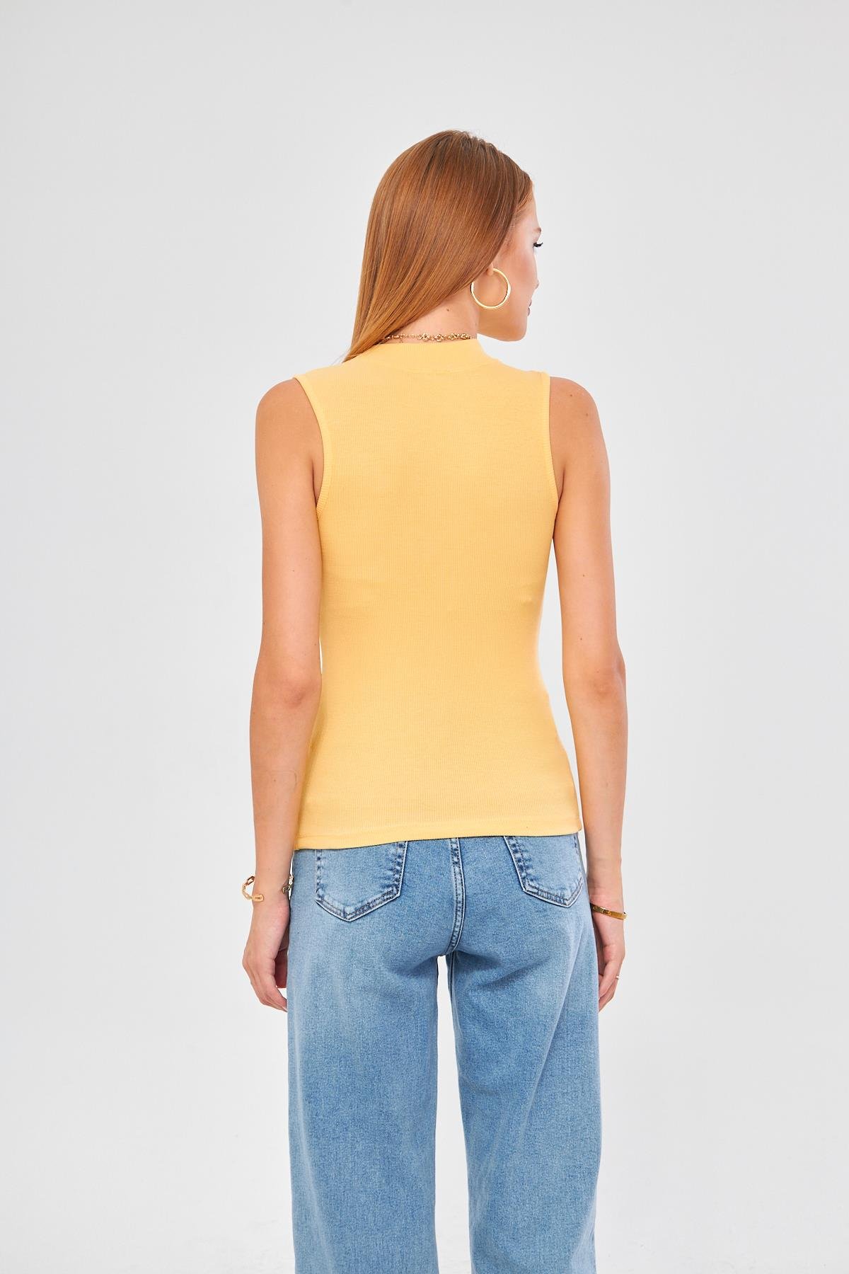 Kadın Sıfır Kol Fitilli Badi Coton Body 6027
