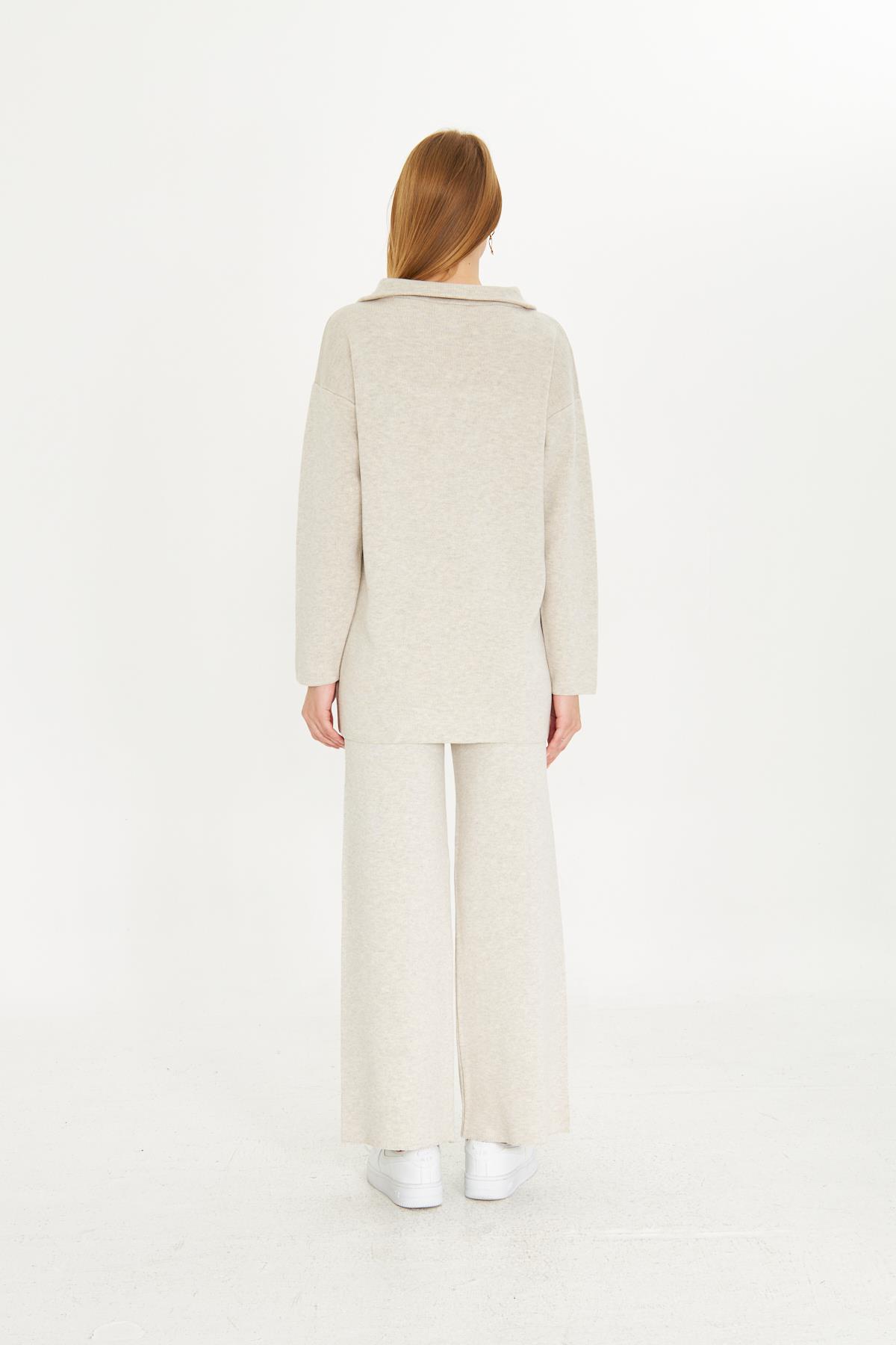 Oversize Fermuarlı Triko Alt Üst Takım 1805