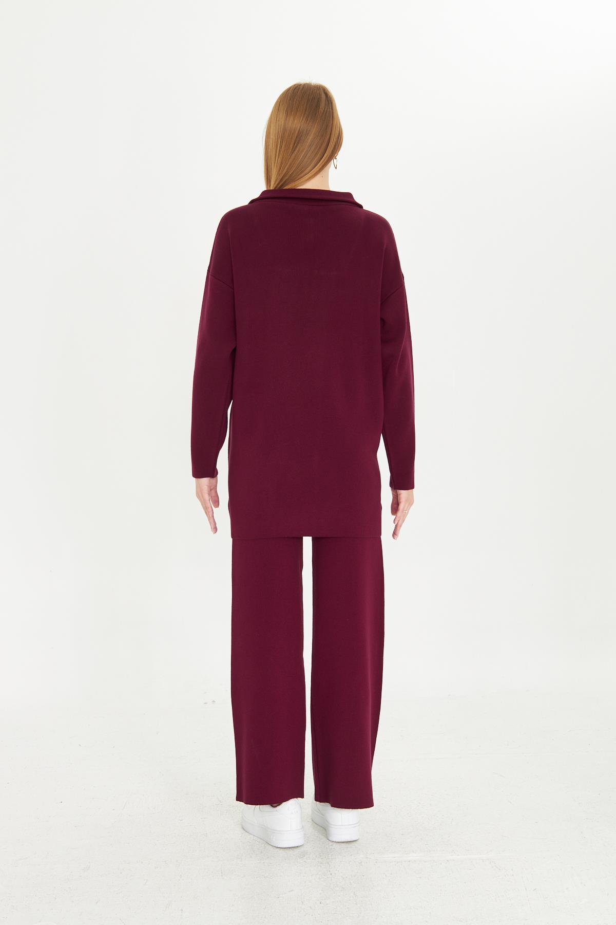 Oversize Fermuarlı Triko Alt Üst Takım 1805