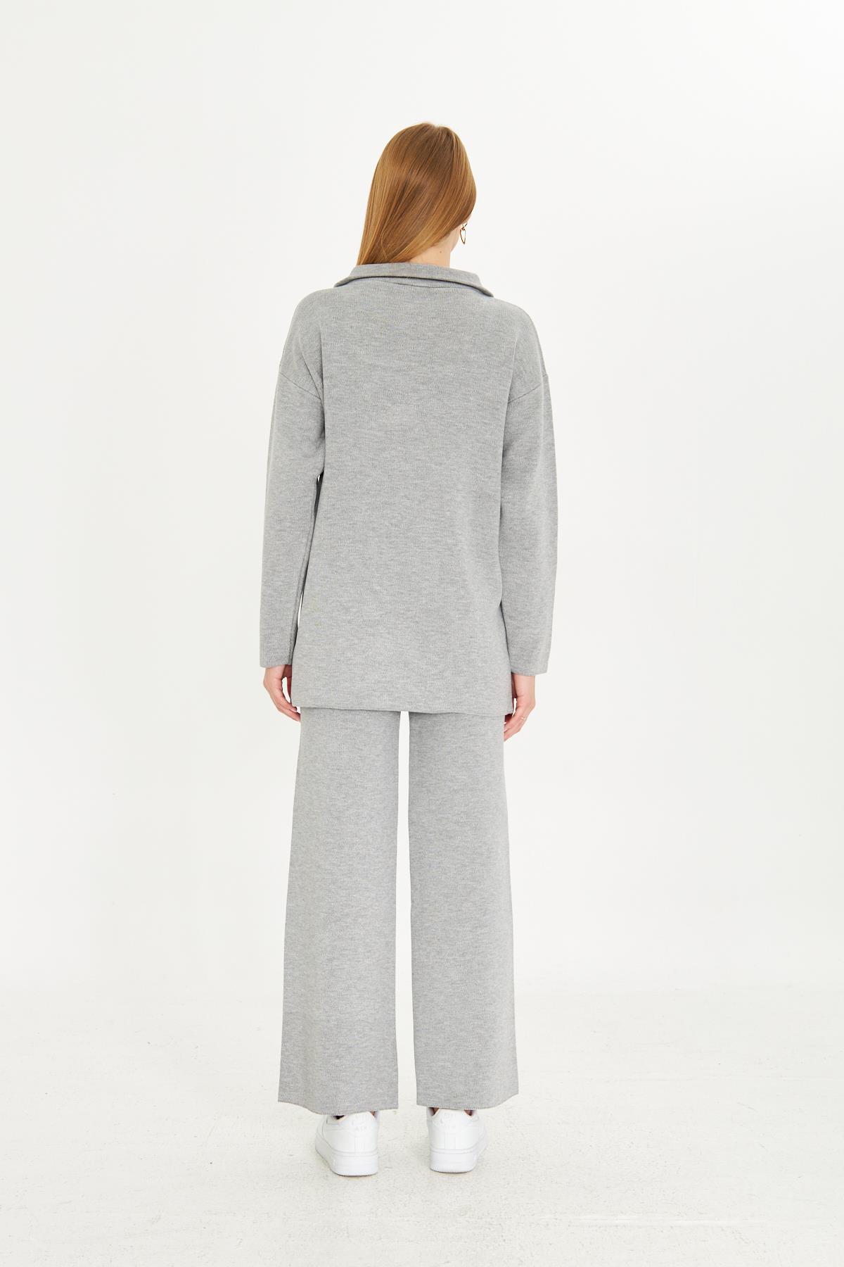 Oversize Fermuarlı Triko Alt Üst Takım 1805