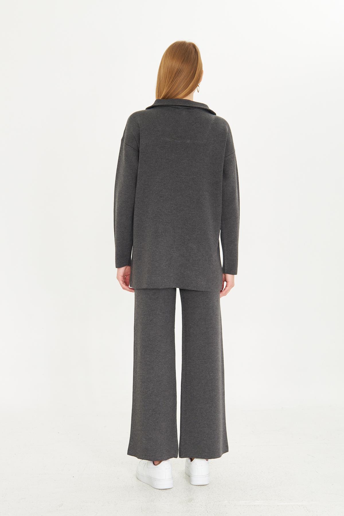 Oversize Fermuarlı Triko Alt Üst Takım 1805