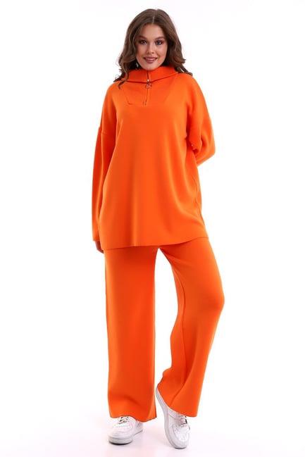 Oversize Fermuarlı Triko Alt Üst Takım 1805