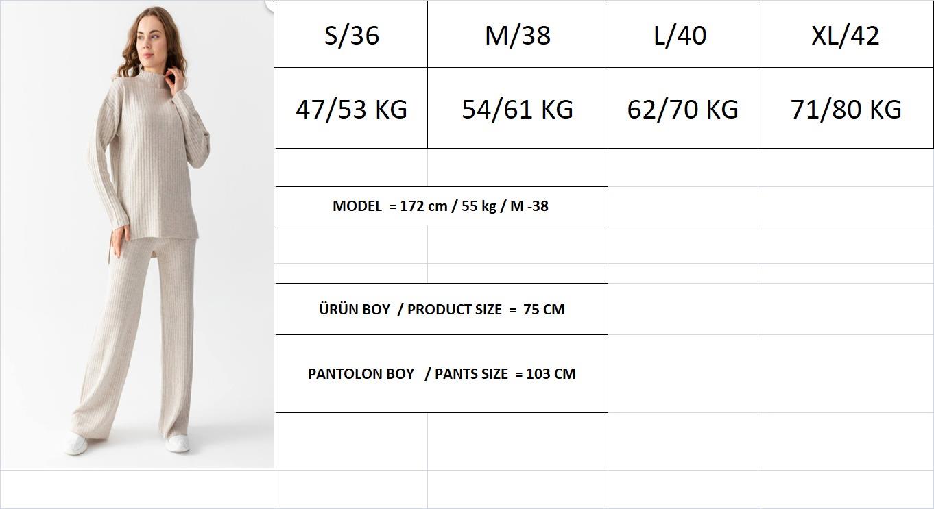 Oversize Fitilli Alt Üst Triko Takım 6308