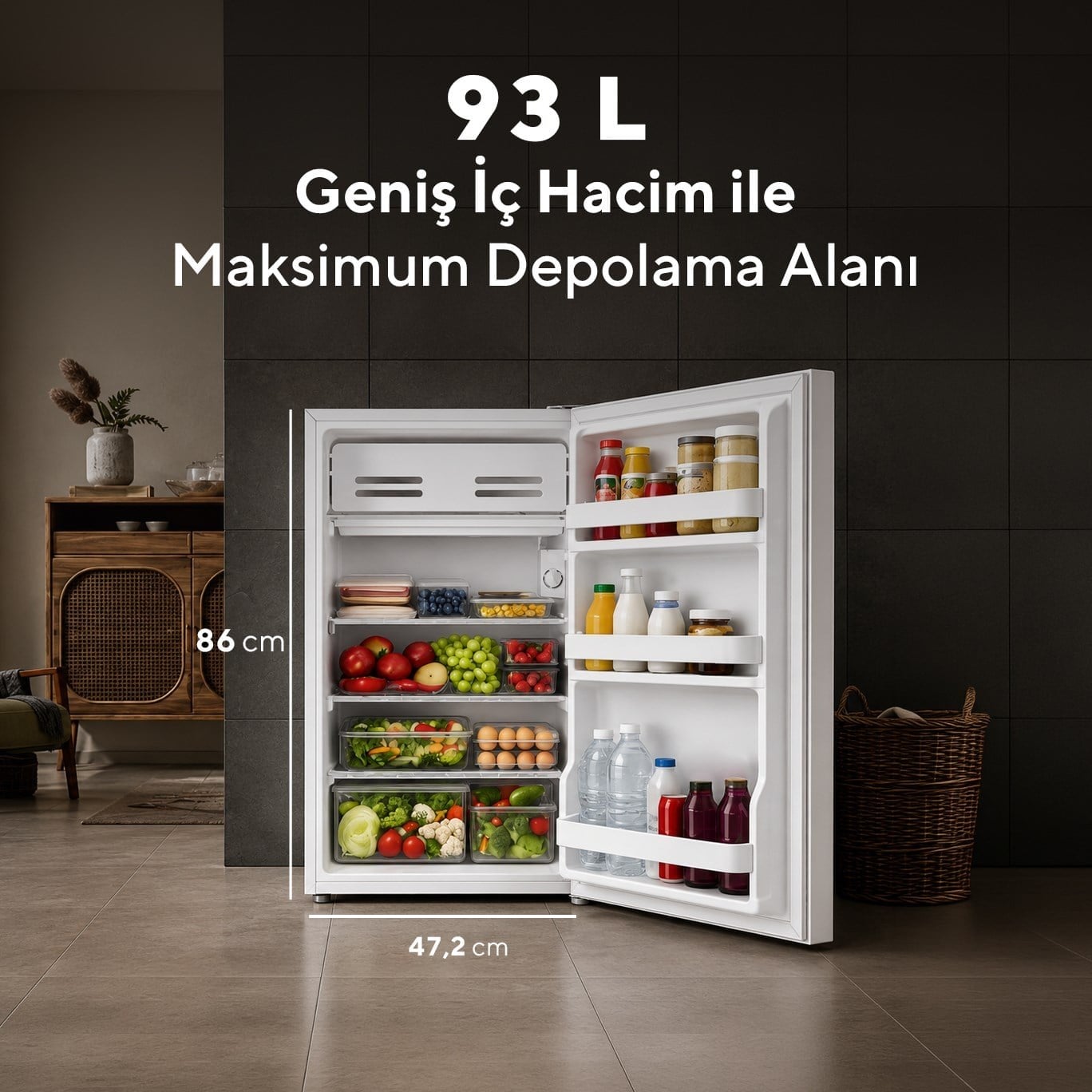 KUMTEL 93L Beyaz Büro Tipi Buzdolabı HMB-110