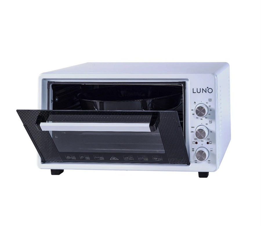 LUNO LF6262W01/LF6262W02 - MİDİ FIRIN - 46 LT - 1600W - BEYAZ - TURBO FAN - AYARLANIR TERMOSTAT - 1 YUVARLAK 1 KÖSELİ TEPSİ - Z