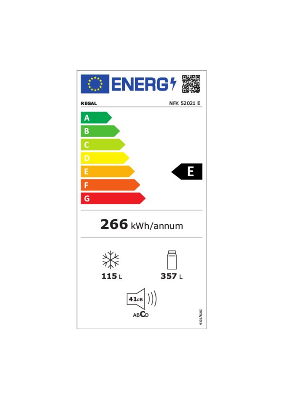Regal NFK 52021 E 471 Lt No Frost Kombi Buzdolabı