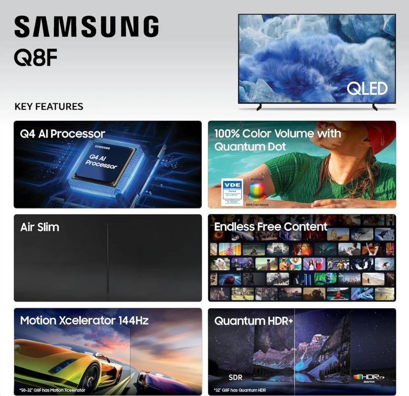 Samsung 75Q8FA 75 inç 189 Ekran 4K Ultra HD Tizen QLED TV