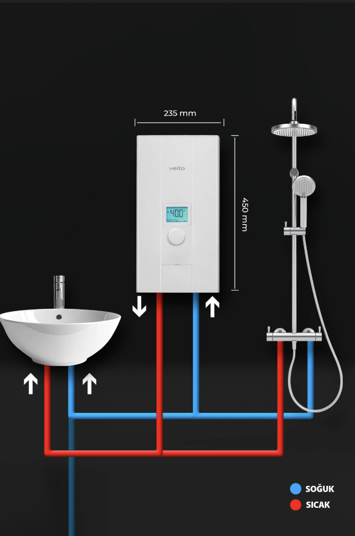 Veito Blue S 3 Faz 21 KW Merkezi Sistem Ani Su Isıtıcı