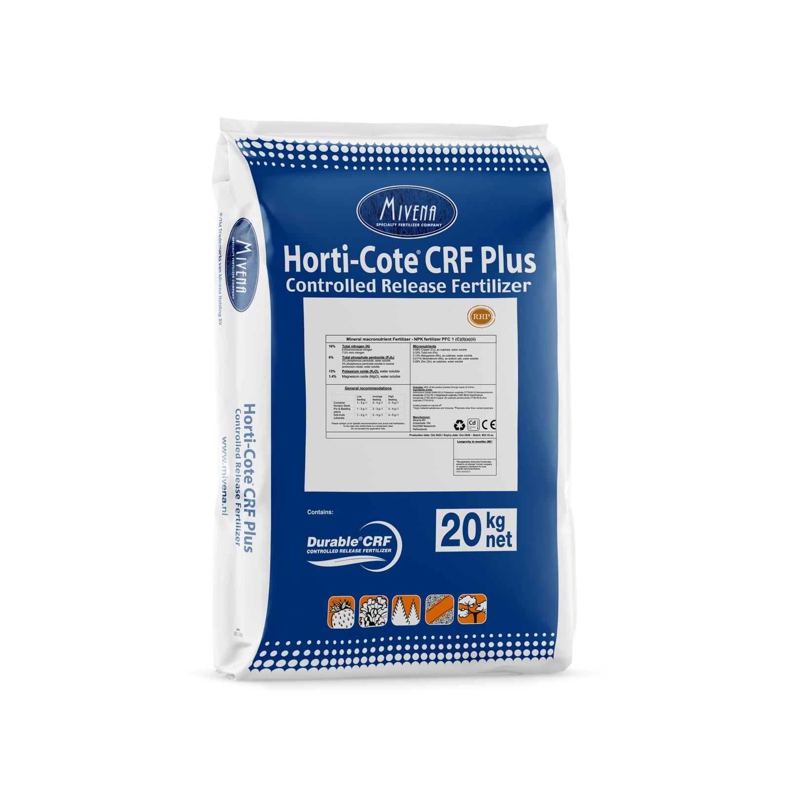 Horti-Cote Plus CRF 15+6+12 + 2MgO + TE 8 Ay