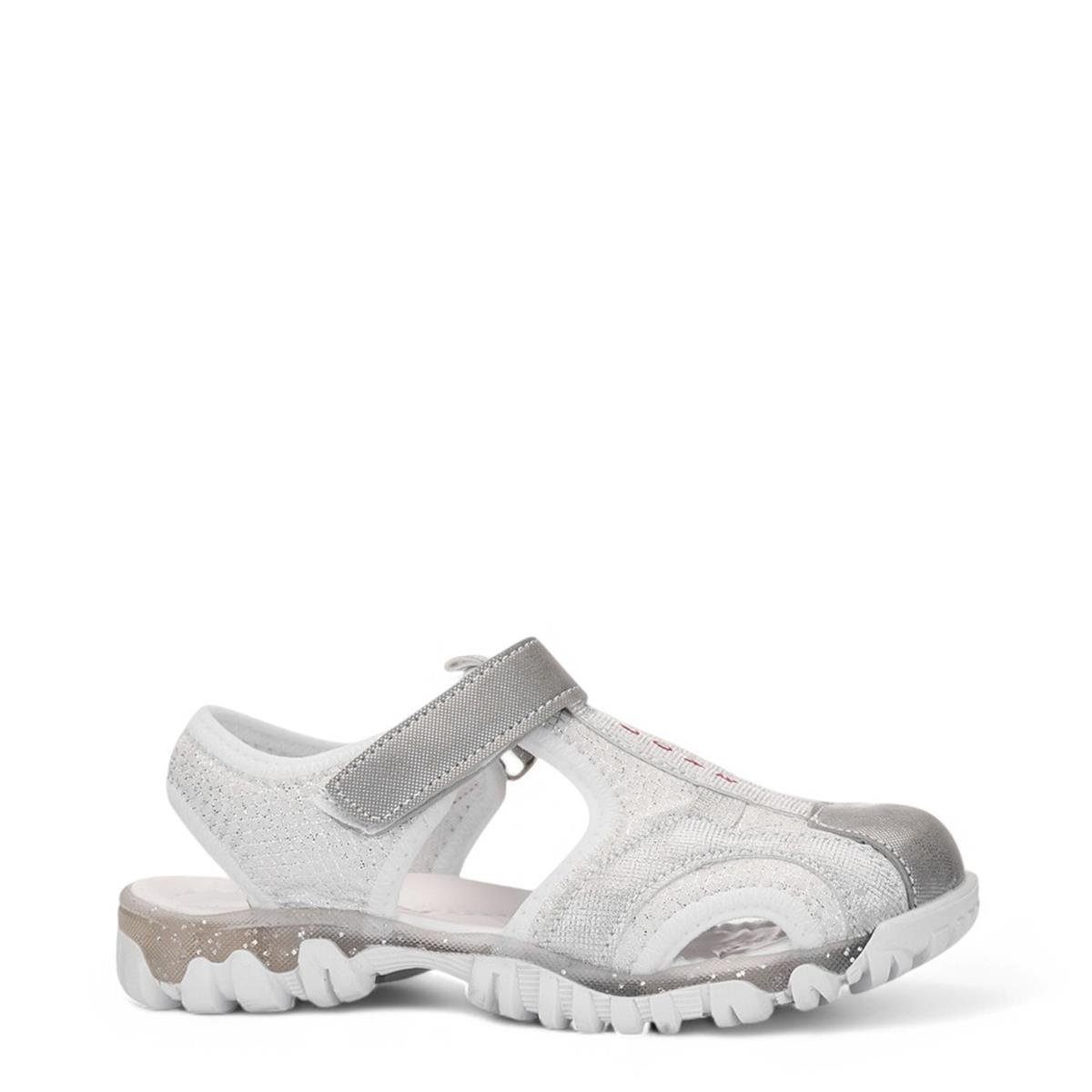 ARZEN_F_SANDALET_610 BEYAZ_GÜMÜŞ_SİMLİ