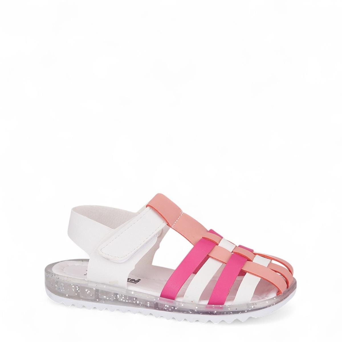 ARZEN_P_SANDALET_012 BEYAZ_FUŞYA_PUDRA