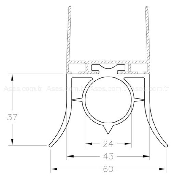 AsesASEND.ASC02Alt Sızdırmazlık Contası Siyah EPDM (Pinomatik Uyumlu)