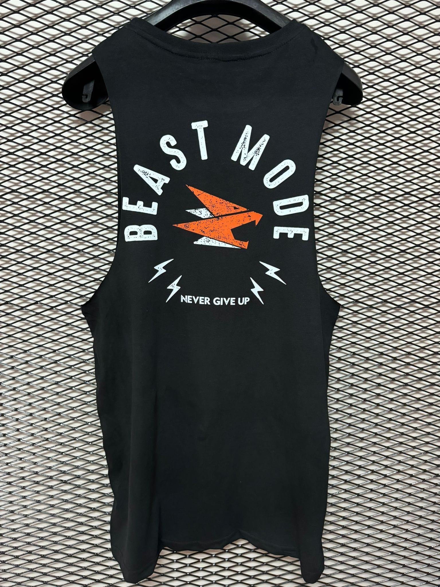 Beast Mode Erkek Sporcu Atlet Kolsuz Siyah