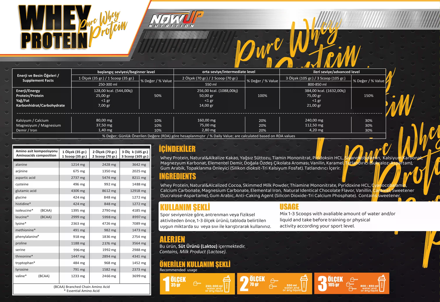 Nowup Nutrition Whey Protein Tozu 2160 gr