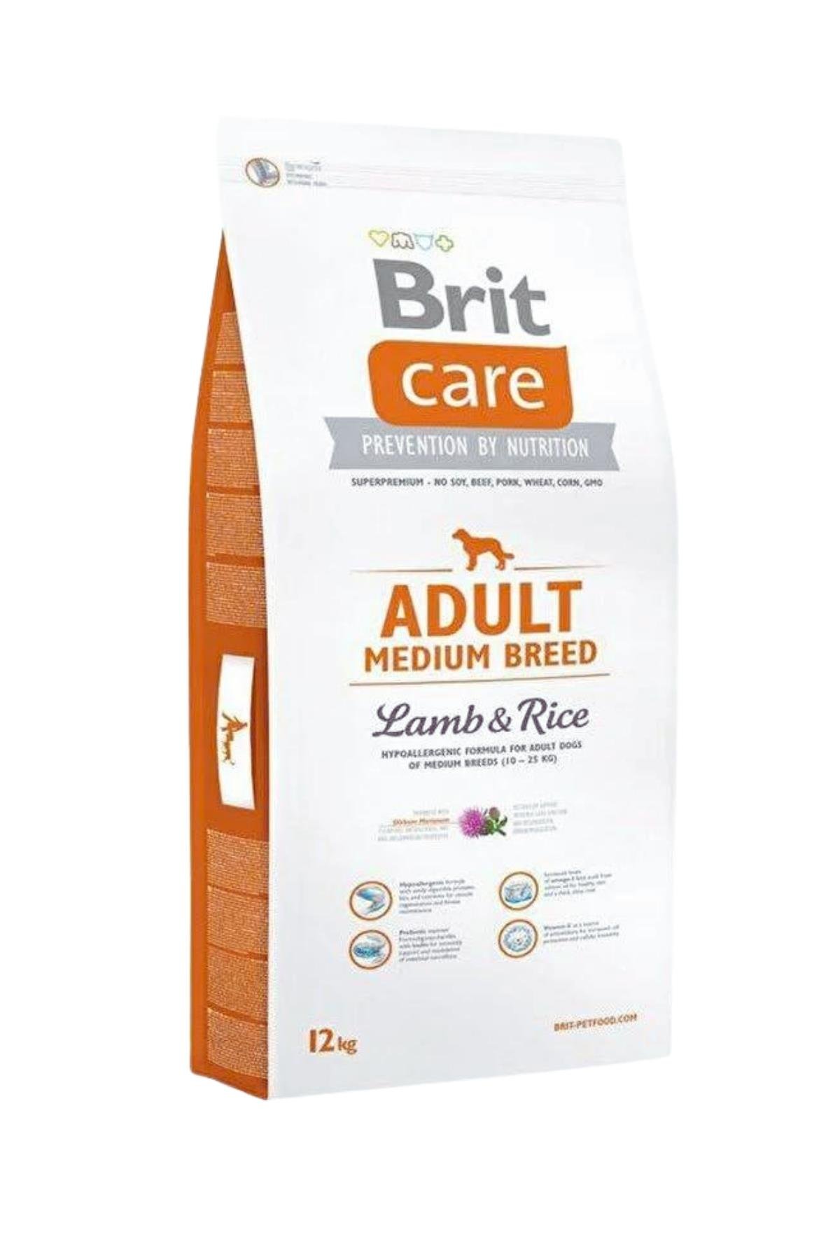 Brit Care Hypo-Allergenic Kuzulu Ve Pirinçli Orta Irk Yetişkin Köpek Maması 12kg